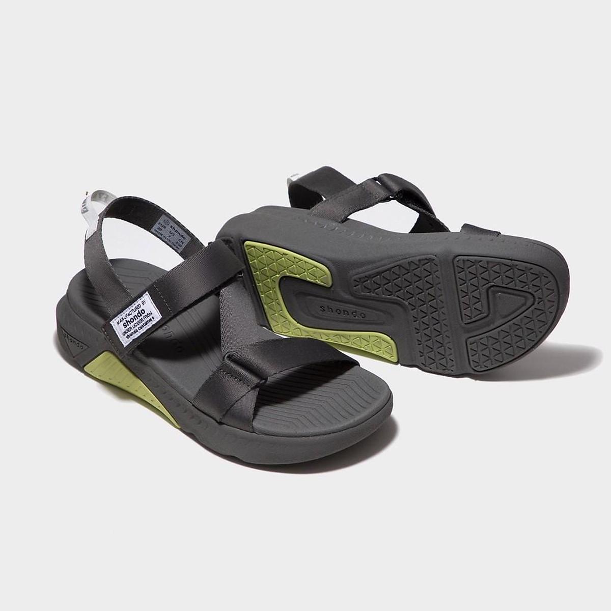 Shondo Sandals F7 Racing đế xám phối xanh dạ quai xám F7R2020