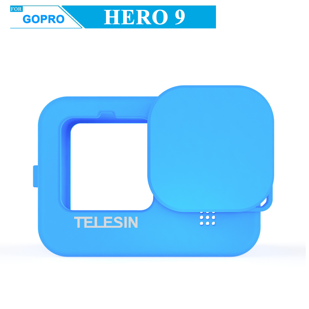 Vỏ silicone kèm nắp che hãng TELESIN dùng cho camera hành động GoPro Hero 9, GoPro Hero 10, GoPro Hero 11