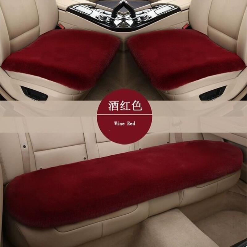 Đảm Bảo Chất Lượng Xe Mùa Đông Đa Năng Đệm Giả Lông Thỏ Bộ 3 Sang Trọng Ấm Vuông Nhỏ Đệm Đệm Đơn chống Trơn Trượt Không Có Tựa Lưng