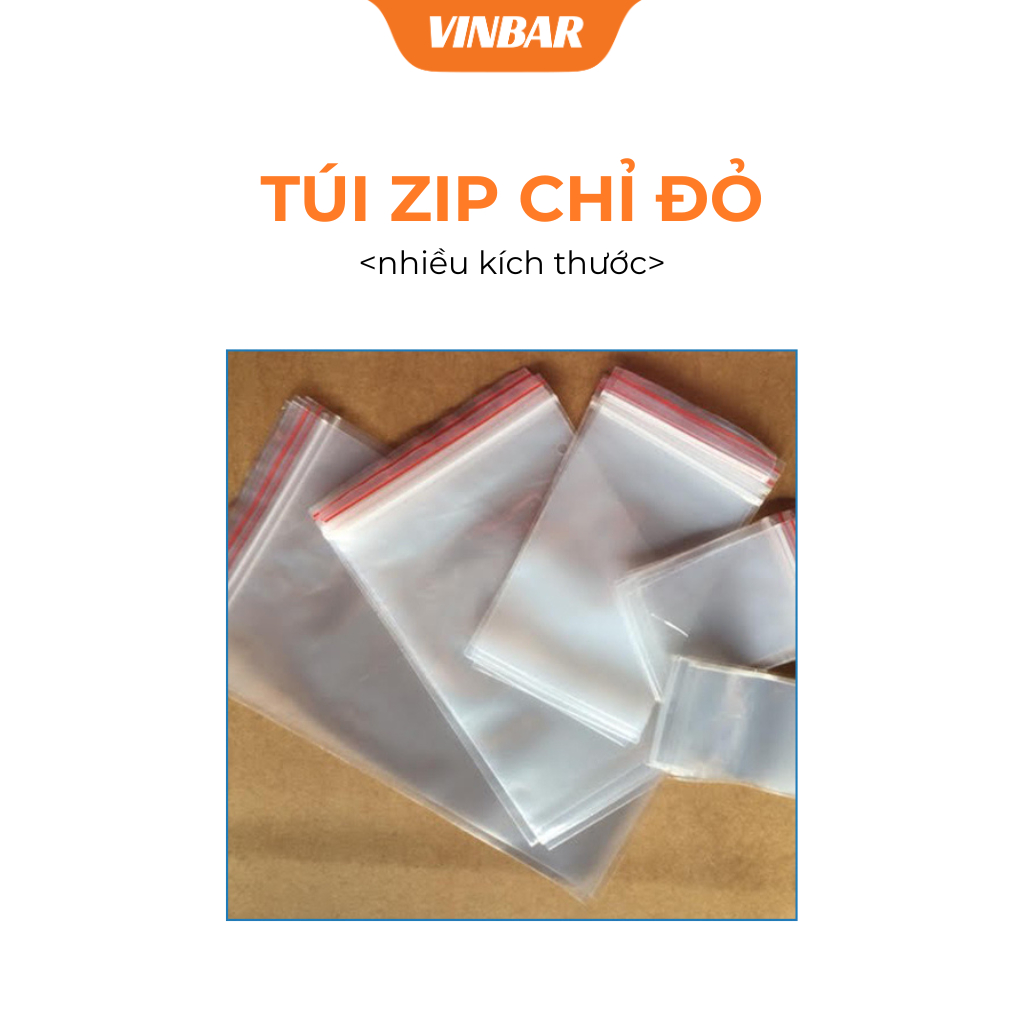 TÚI ZIP VIỀN ĐỎ NHIỀU KÍCH THƯỚC