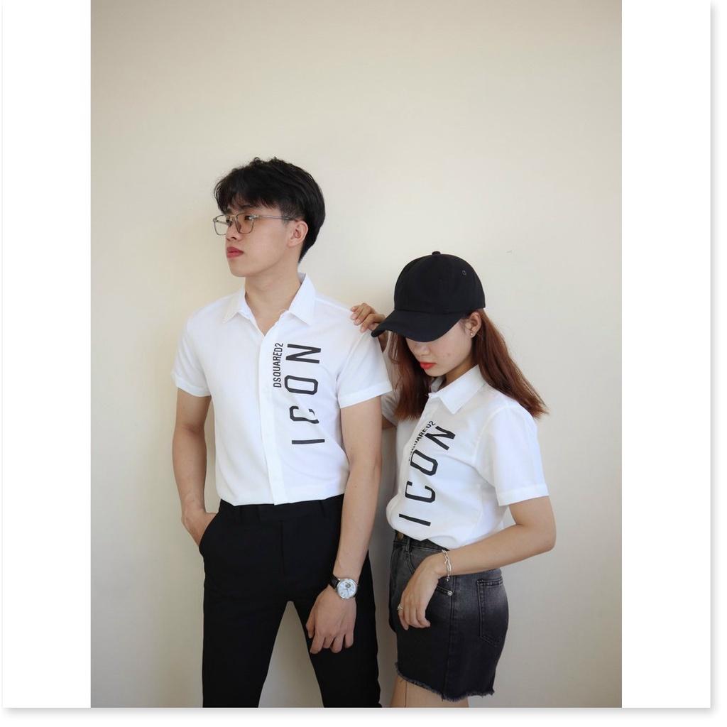 Áo sơ mi in thêu ngăn tay nam nữ cực đẹp , dành cho giới trẻ MẪU MỚI NHẤT HIỆN NAY