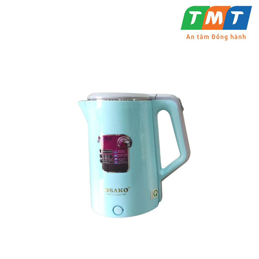 Ấm siêu tốc 2 lớp Osako OSA-230 dung tích 2L, lòng ấm inox 304 nguyên khối không hoen rỉ