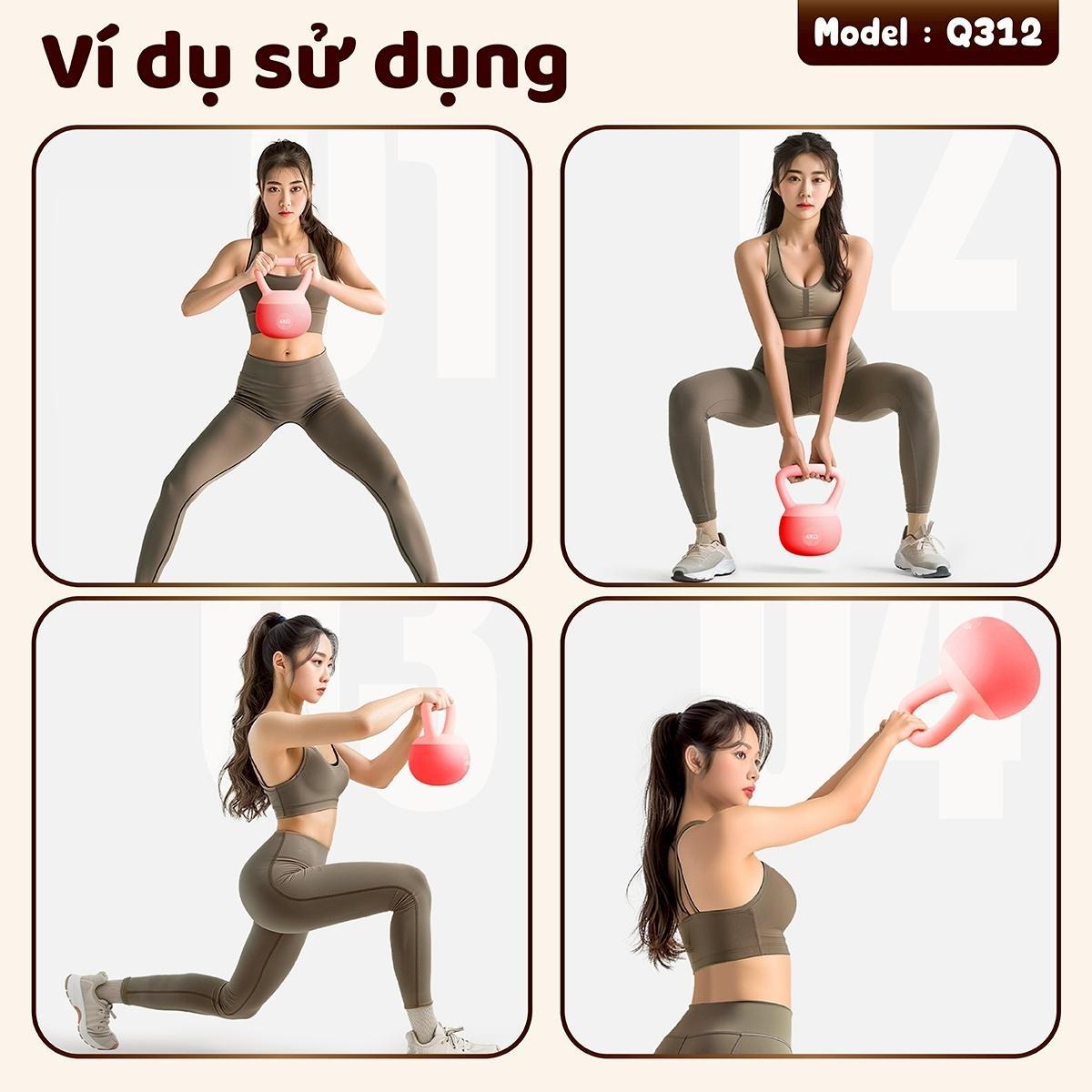 BG Tạ Bình Q312 - 5kg Cao Su Mềm, chuông Ấm, Tạ Ấm - Q312-5KG