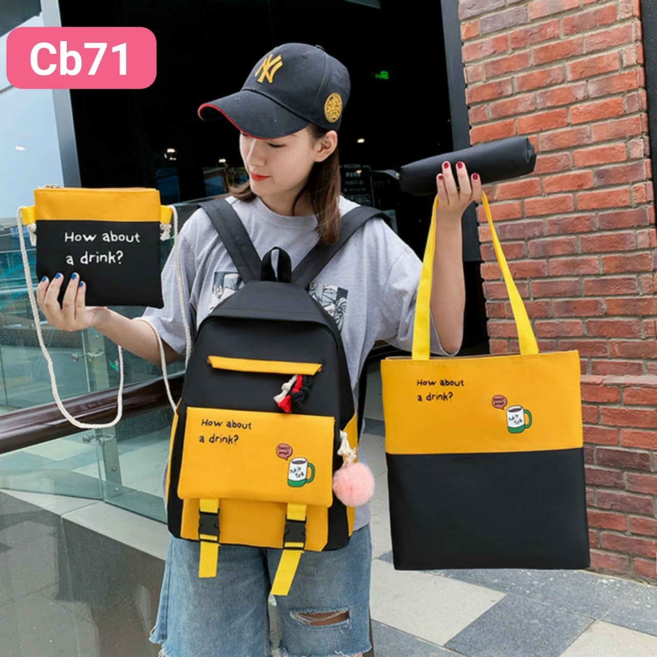 Balo 4 món hình ly nước dễ thương - Giao ngẫu nhiên