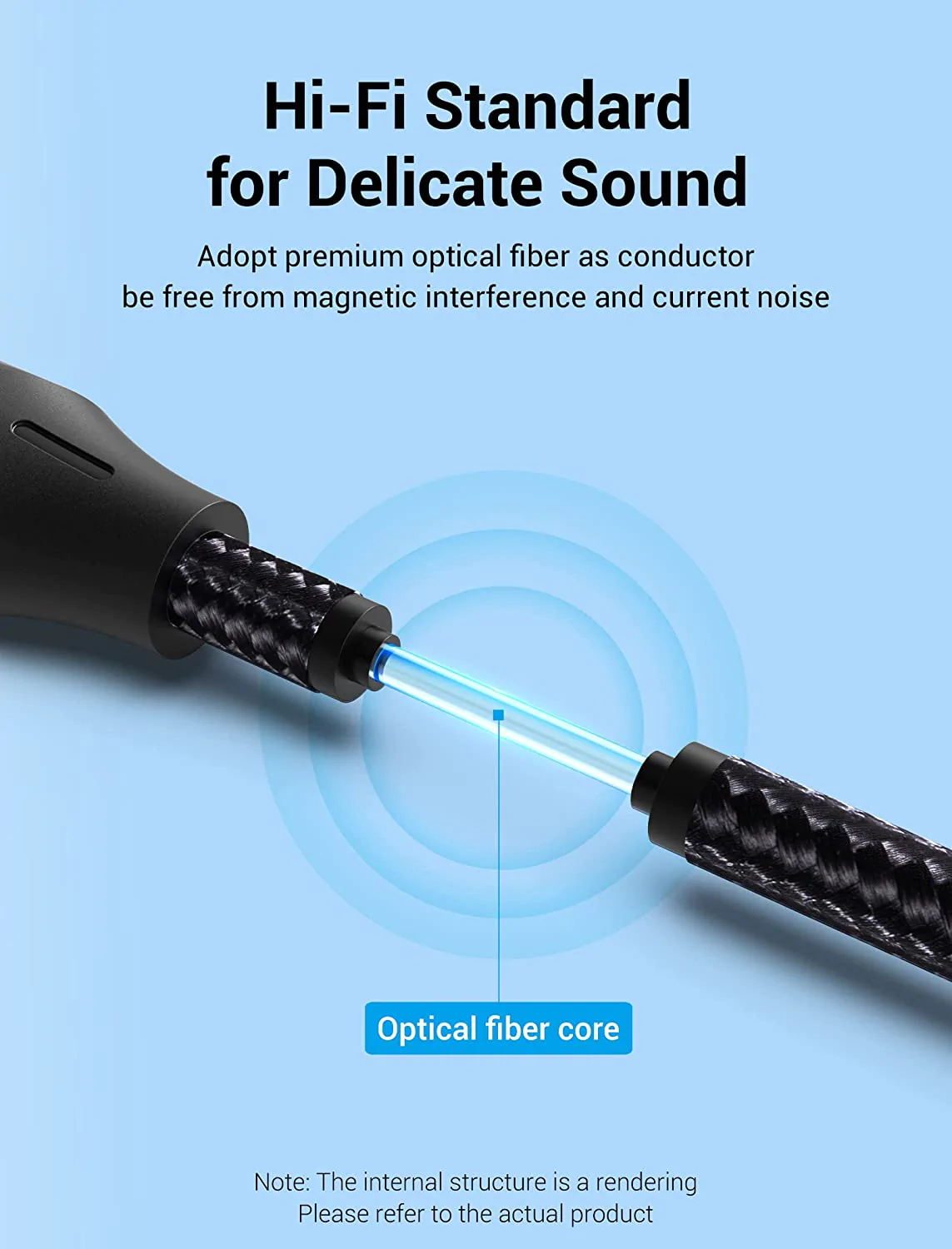 Cáp âm thanh Optical for Audio Cable dây dù đầu hợp kim chống oxi hóa Vention BAVHG -  Hàng chính hãng