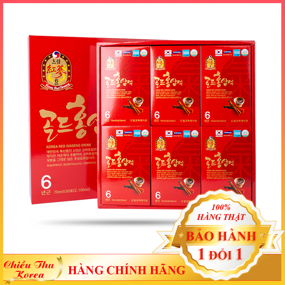 Nước Uống Hồng Sâm 6 Năm Korea Red Ginseng Drink (70 ml x 30 gói)