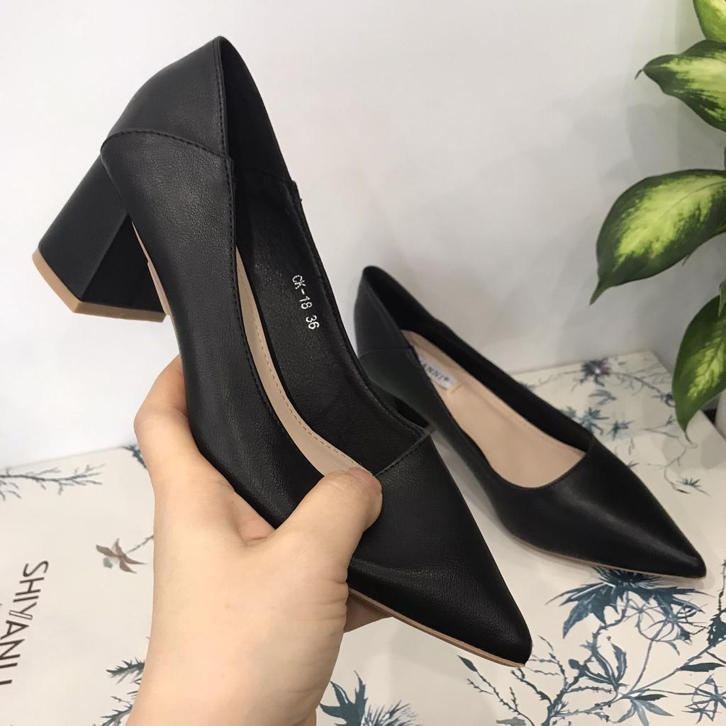 Giày cao gót nữ B SHOES CG1, giày da mềm đi làm, đi chơi
