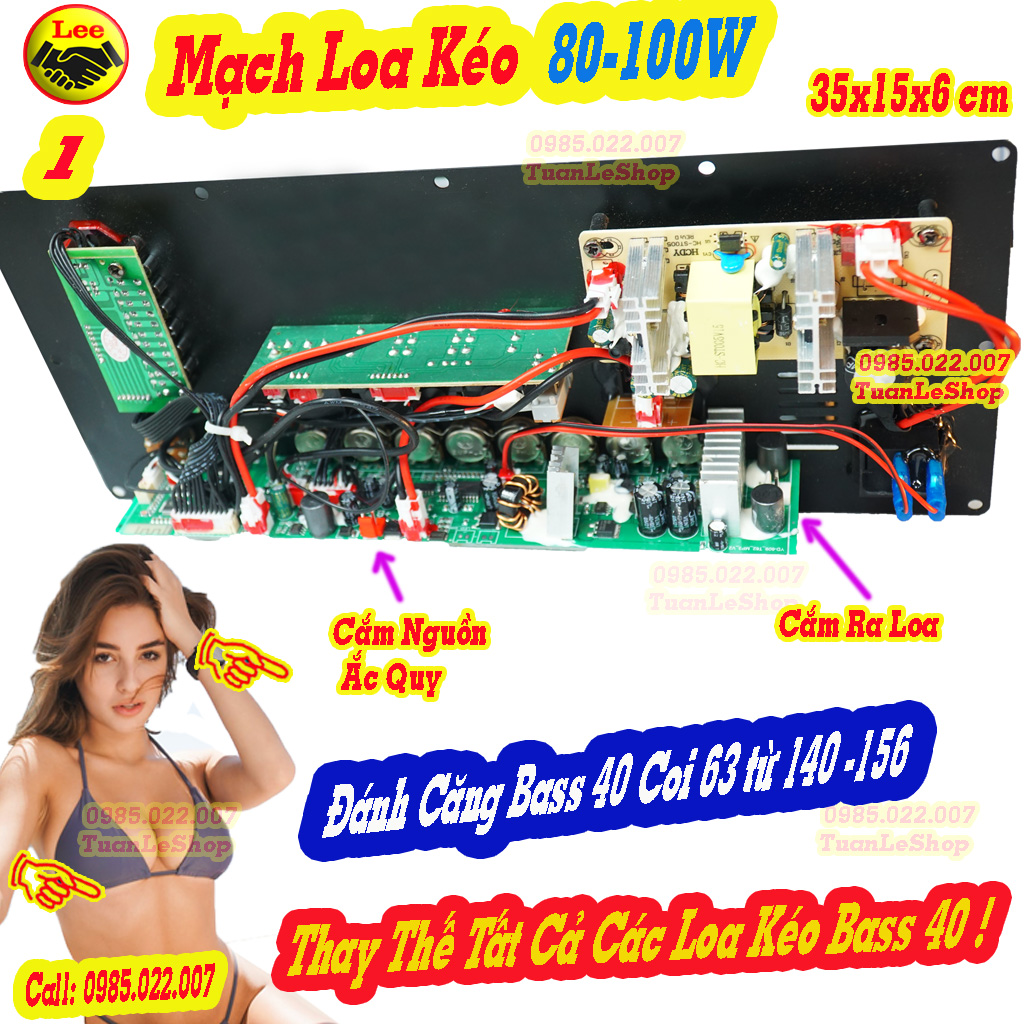 MẠCH LOA KÉO BASS 40 COI 65 TỪ 140 OR 156 100W KÍCH THƯỚC 35x15 x6 cm – MẠCH LOA KÉO BASS 30,40