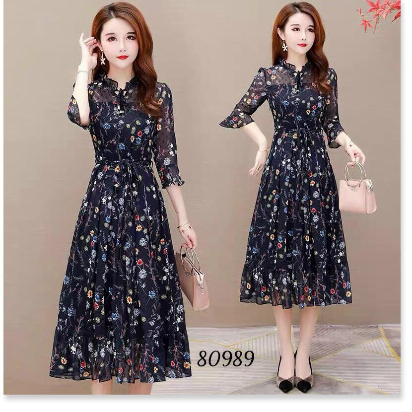 ĐẦM LỤA HOA NỮ CỰC HOT SANG TRỌNG