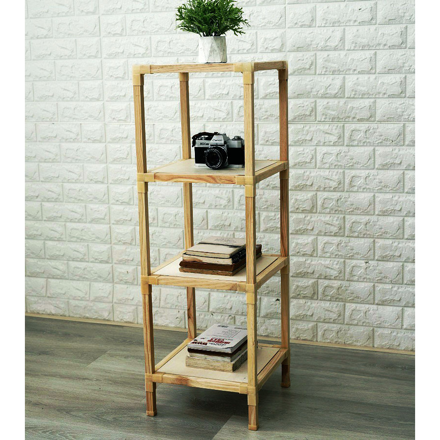 Kệ gỗ vuông 4 tầng lắp ghép đa năng  , kích thước  32 x 32 cm cao 94cm