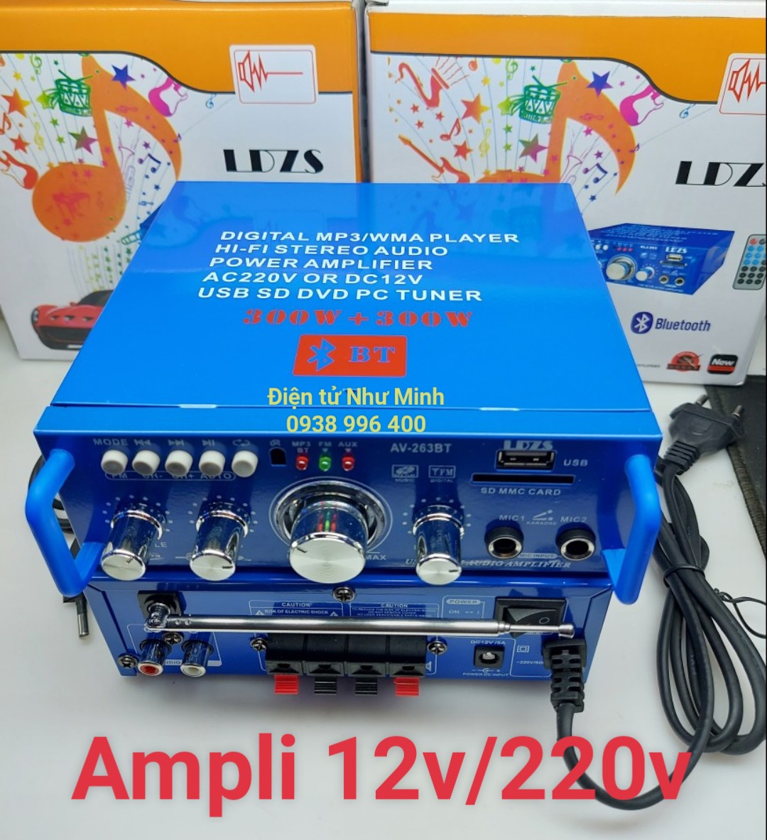 Ampli Mini 12V/220V  263-BT