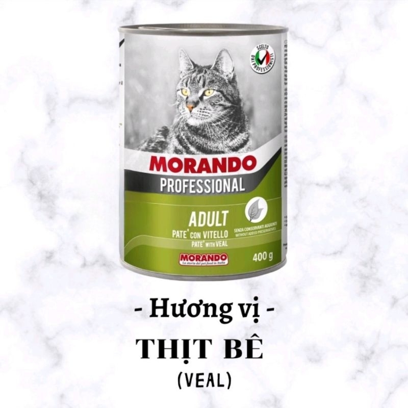 Pate Cho Mèo Nhiều Vị Morando Professional 400g, Thức Ăn Ướt Pate Cho Mèo 11 Vị Hấp Dẫn