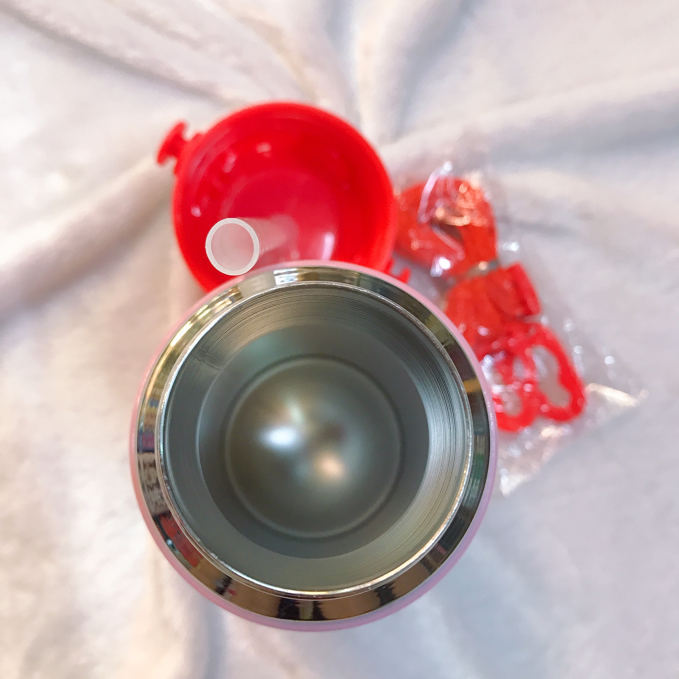 Bình nước giữ nhiệt hình mèo Kitty nháy mắt nắp trong suốt màu hồng nhạt cho trẻ em, bé gái -  - KT3610HN