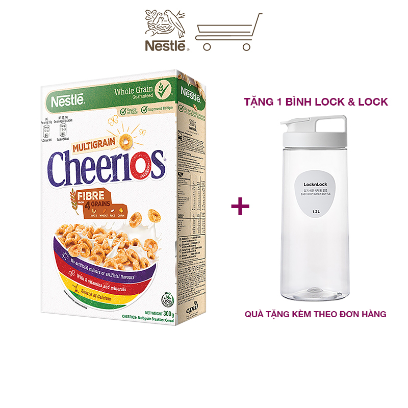 [Tặng bình 1.2L] Ngũ cốc ăn sáng Cheerios (Hộp 300g)