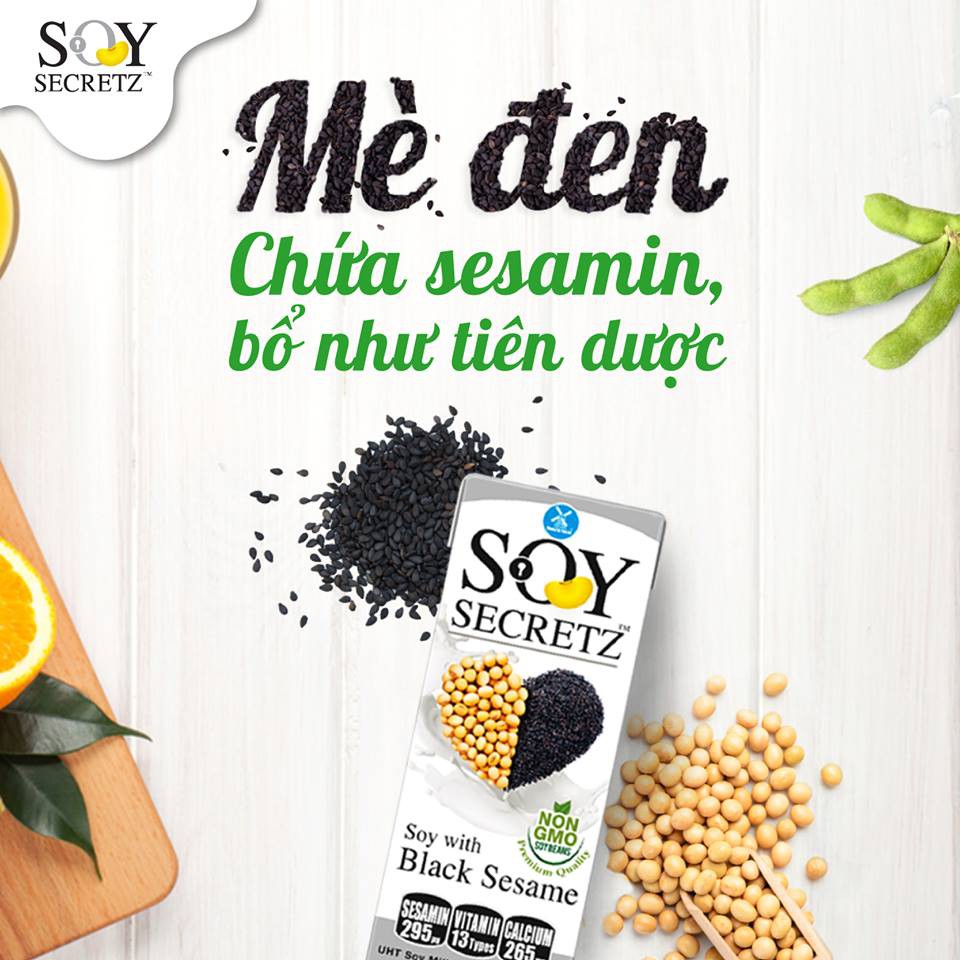Thùng Sữa Đậu Nành Với Mè Đen Soy Secretz Hàng Nhập Khẩu Thái Lan 48 hộp , Không Chất Bảo Quản, Hương Vị Tự Nhiên, Giúp Chống Lão Hóa, Hỗ Trợ Làn Da Và Xương Chắc Khỏe