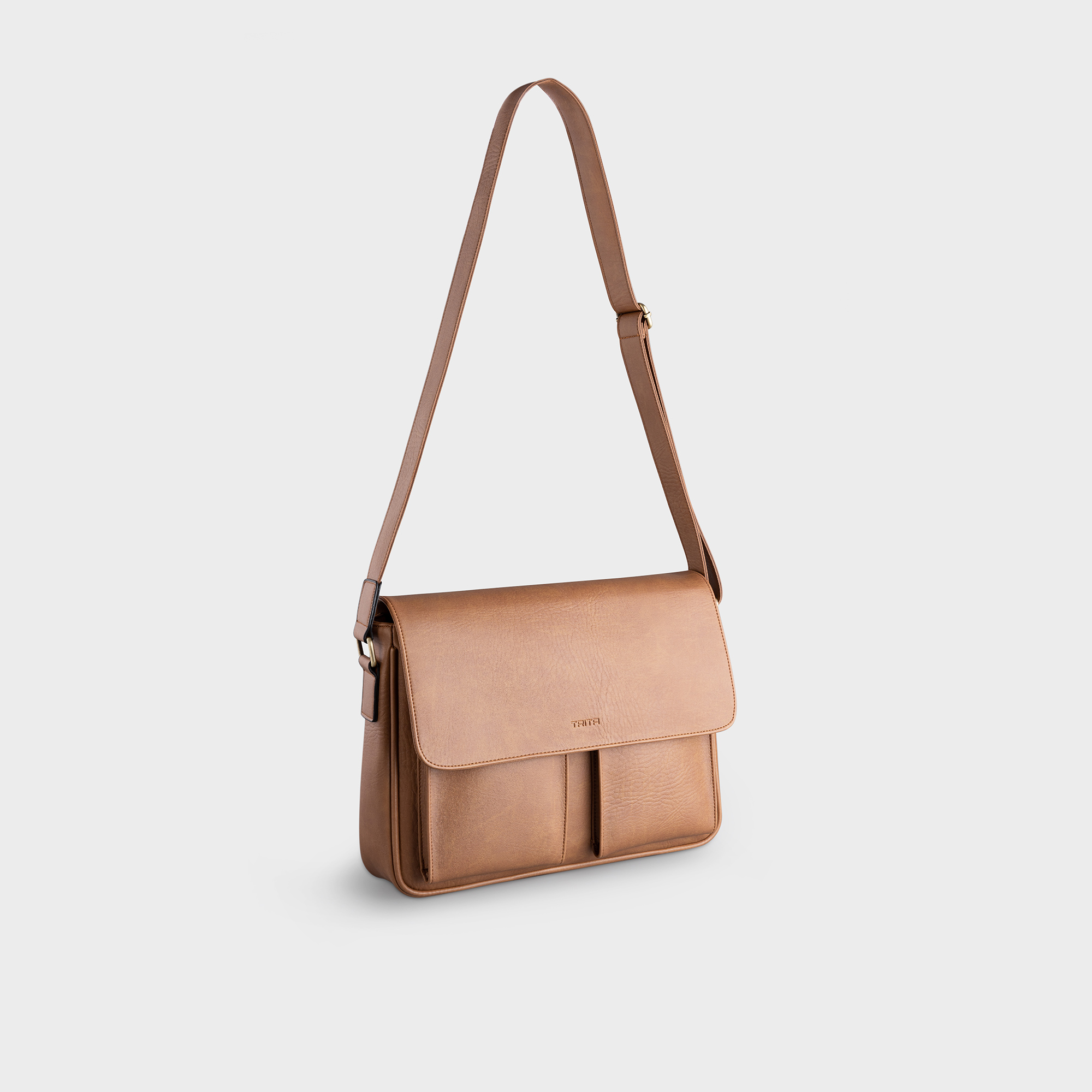 Túi Trita ( Thời trang nam dáng ngang phối ngăn đôi - Túi đeo chéo da RTN6 )