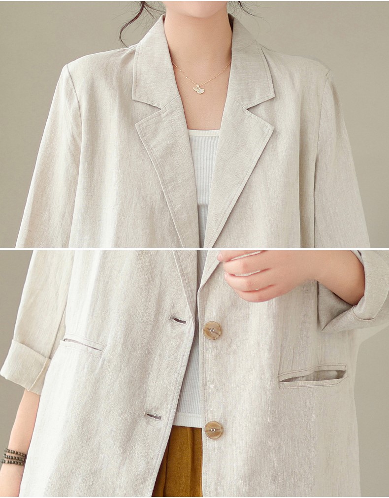 Áo Khoác Blazer Dáng Rộng Thời Trang Công Sở Cho Nữ, Chất Linen Cao Cấp,Màu Sắc Trẻ Trung