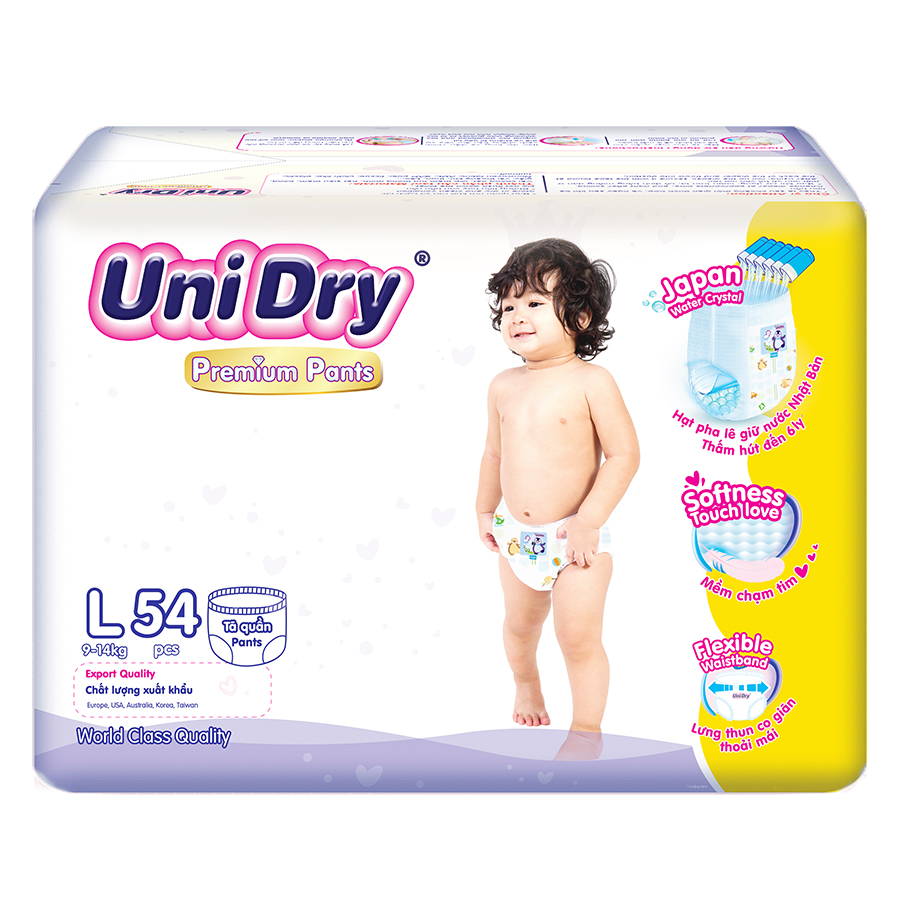 Tã Quần UniDry Premium L54 (54 Miếng)