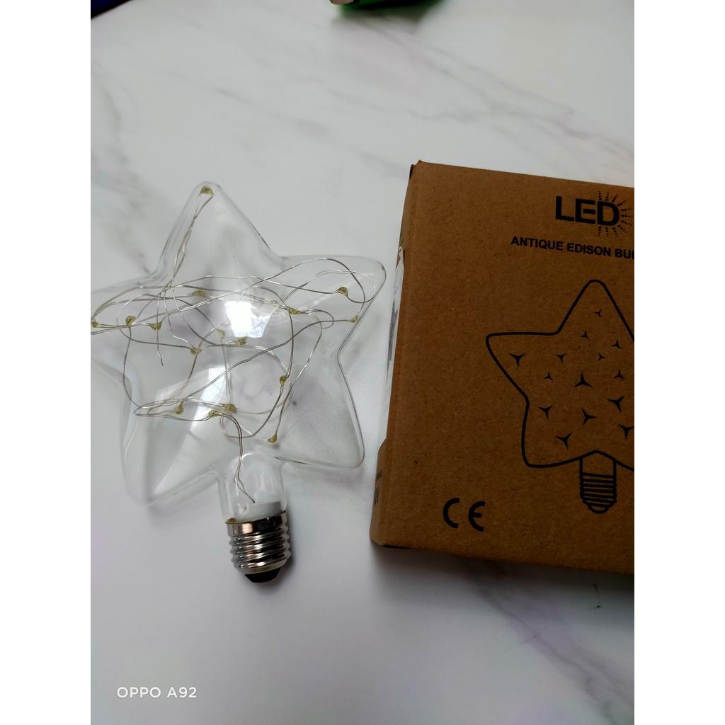 Bóng đèn LED Edison hoa Ngôi Sao 3W E27,ánh sáng êm dịu,led trang trí đổi màu