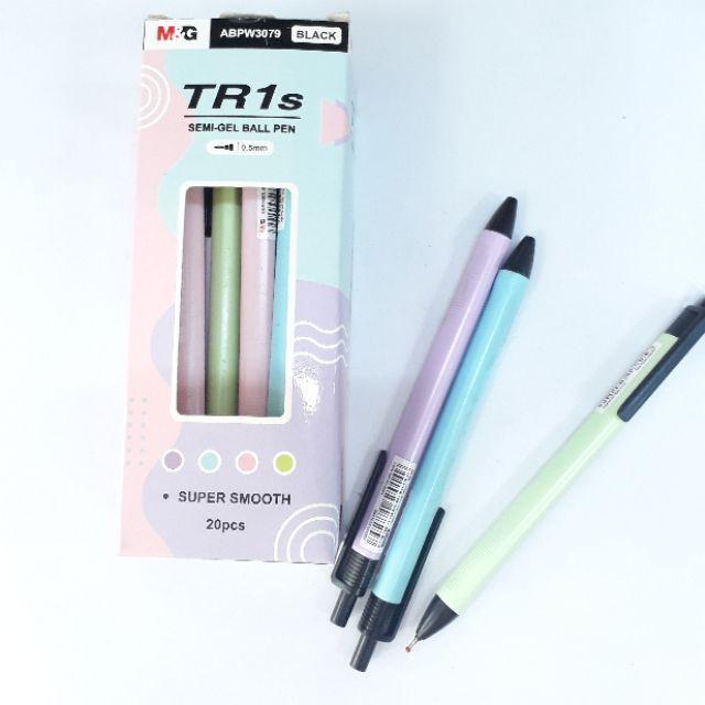 Hộp bút bi TR1S M&amp;G ABPW3079 ngòi 0.5mm, mực xanh 20 cây/hộp