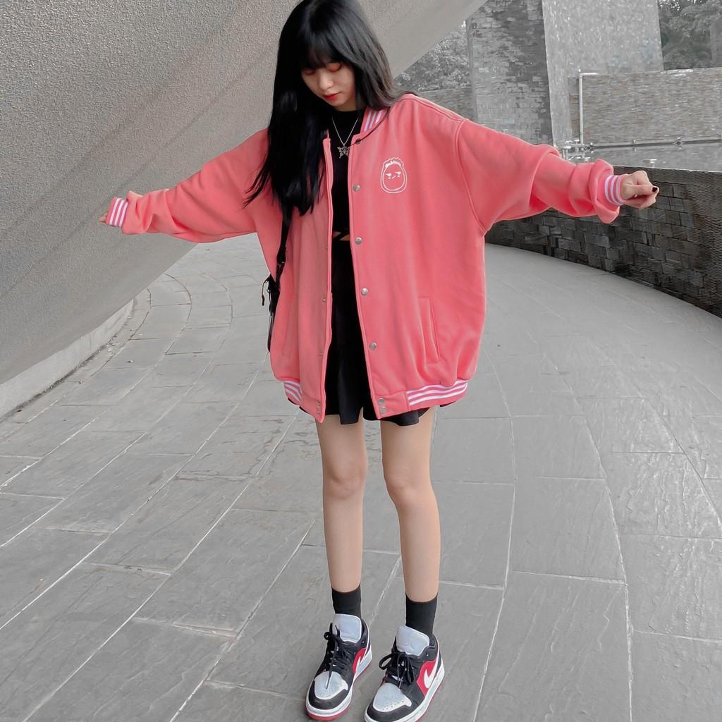 Áo khoác form rộng tay dài BOMBER FACE ulzzang