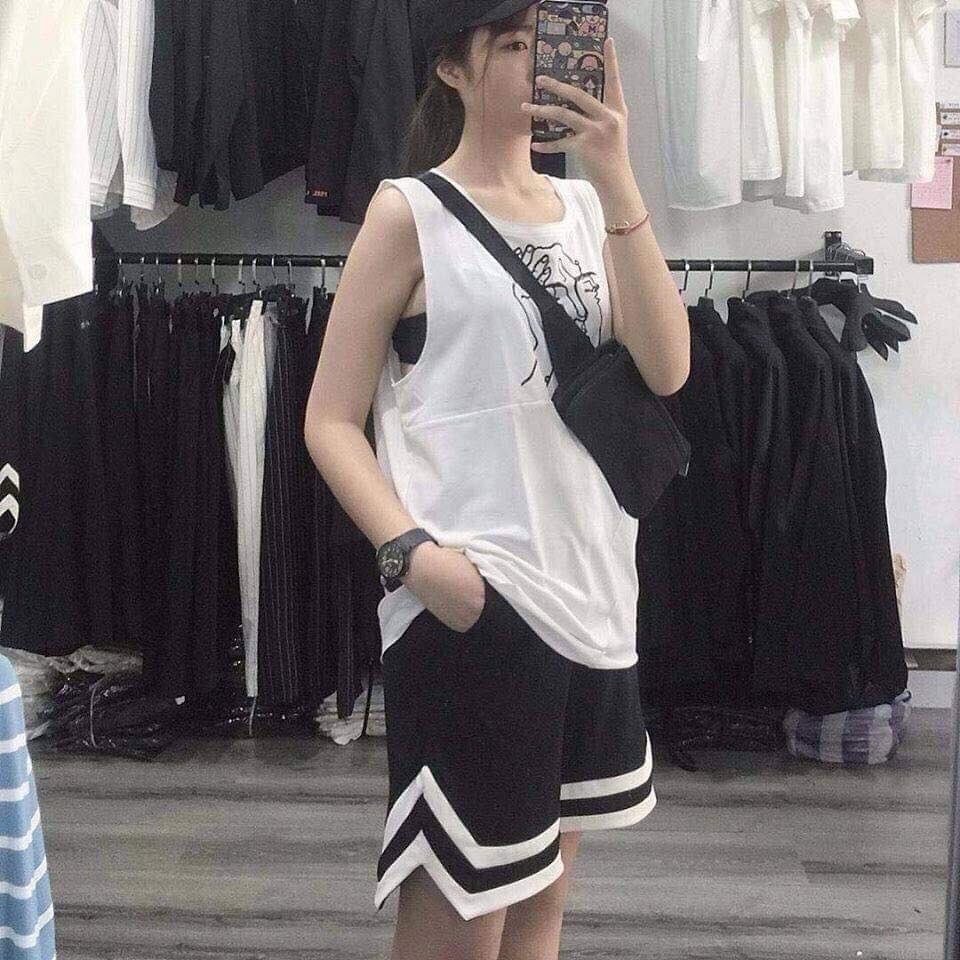 Quần short unisex bóng chày Chữ V nam nữ ulzzang KUN