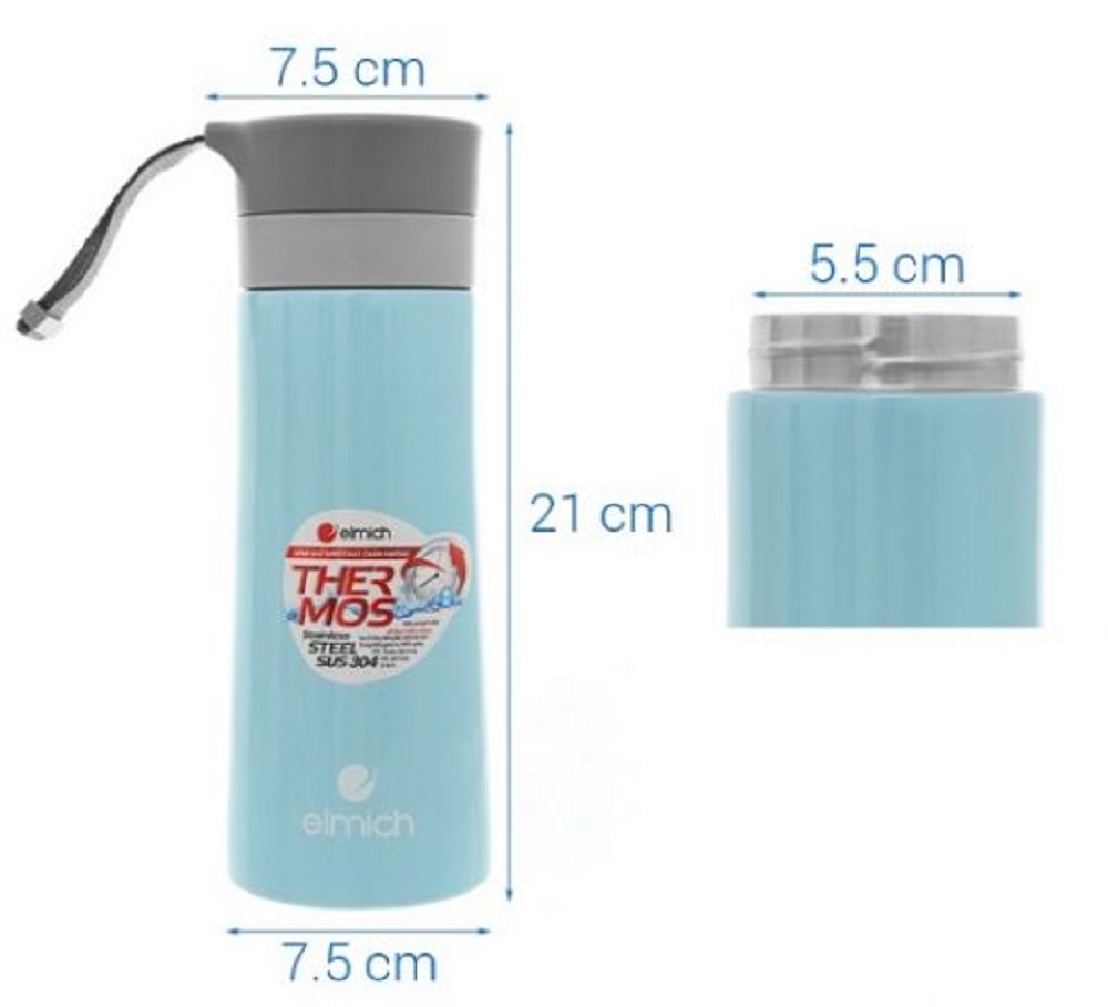 Bình giữ nhiệt Elmich, hàng chính hãng Cộng hòa Séc, Dung tích: 420ml, Chất liệu: Inox 304 - Thời gian giữ nhiệt: Từ 8h-12h liên tục - Bảo hành chính hãng: 12 tháng - Mã sản phẩm:EL-7917