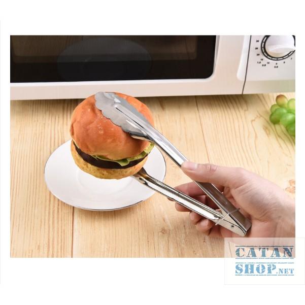 Dụng cụ gắp đồ ăn, Kẹp inox có khóa gài gắp thức ăn, đồ nóng, nước đá, BBQ,Dụng cụ nhà bếp siêu tiện dụng-GD496-KepGapDa
