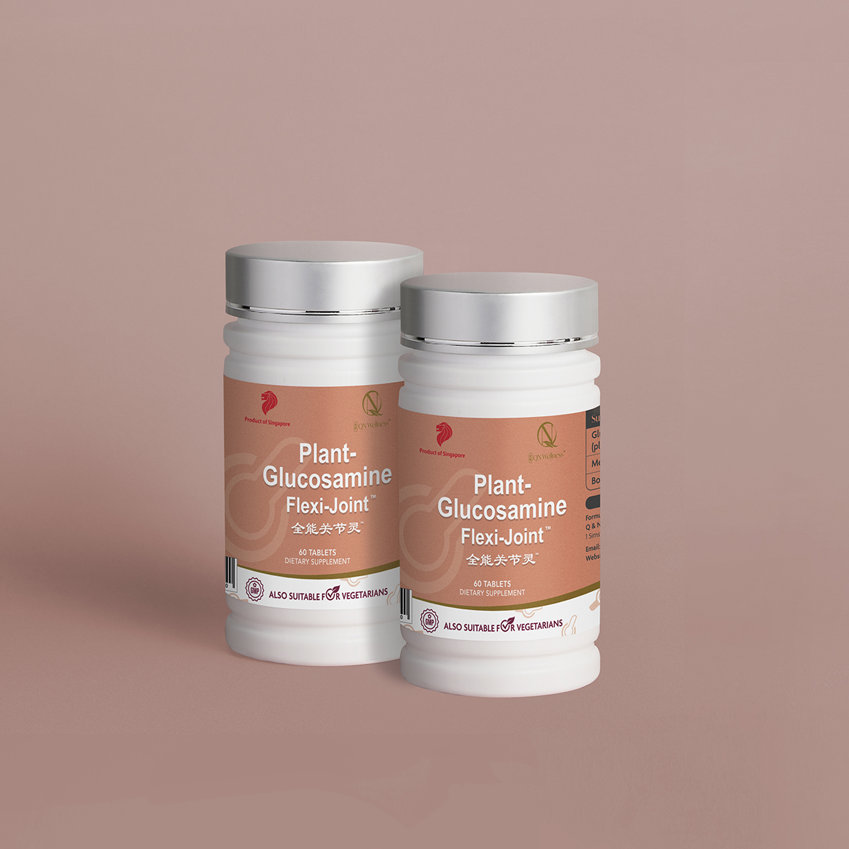 Combo Ưu Đãi Viên Uống Hỗ Trợ Xương Khớp Plant Glucosamine QN Wellness Chiết Xuất Ngô Thuần Chay, Cung Cấp Máu Cho Khớp, Hỗ Trợ Giảm Sưng, Nâng Đỡ Sụn, Tăng Khả Năng Vận Động - Hộp 60 Viên x2