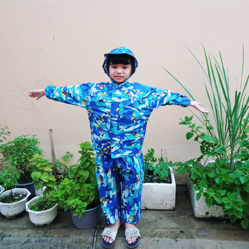 Bộ Áo Mưa Trẻ Em Vải Dù Hoạt Hình Cho Bé Từ 9-11 Tuổi, Áo Mưa Trẻ Em Cute