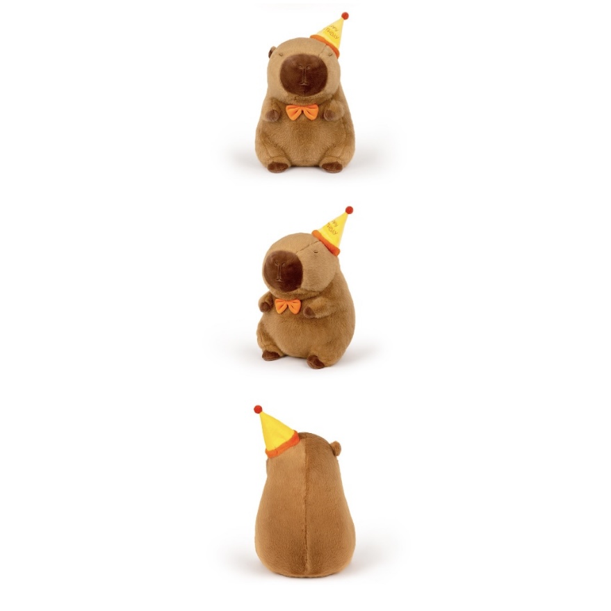 Thú nhồi bông Capybara đội nón sinh nhật có dòng chữ Happy everyday - Size từ 35cm đến 85cm - Quà tặng gấu bông chuột lang đeo nơ dễ thương