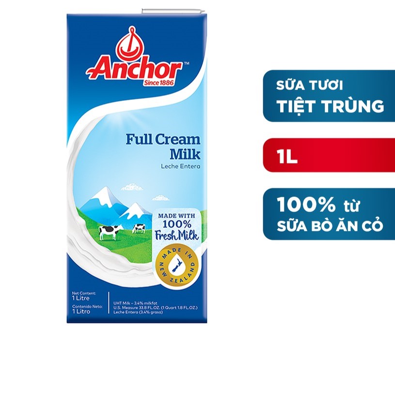 Sữa tươi tiệt trùng Anchor hộp 1 lít