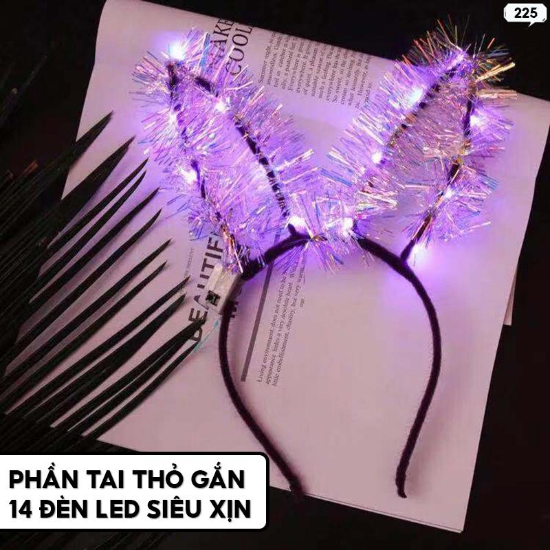 Băng Đô Tai Thỏ Đáng Yêu Có Dính Đèn Led Sử Dụng Pin Tắt Bật Tiện Lợi 225