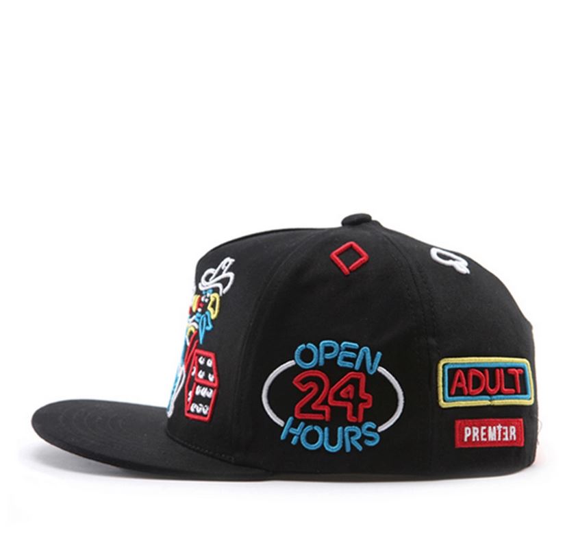 PREMI3R Nón Snapback Nón hiphop NEON POKER black mũ lưỡi trai phong cách hàn quốc nón thương hiệu chính hãng