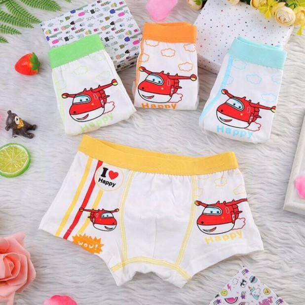 Quần Lót Đùi Bé Trai Cotton Co Giãn 4 Chiều Thấm Hút Mồ Hôi In Hoạt Hình. Giao Màu Ngẫu nhiên