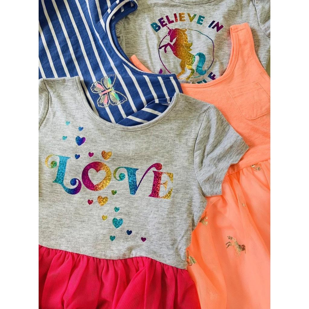 Đầm thun phối voan Jumping Bean cho bé gái