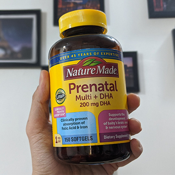 Vitamin tổng hợp cho bà bầu Nature Made Prenatal Acid Folic + DHA hộp 150 viên Massel Official