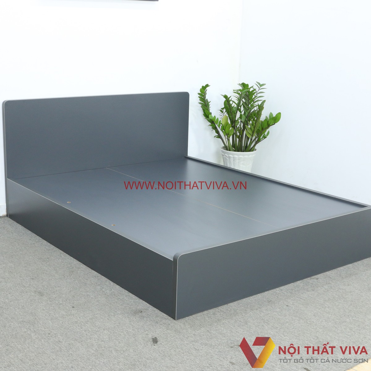 Giường Hộp Gỗ Công Nghiệp MDF Màu Xanh Đen Đẹp Cá Tính Giá Rẻ