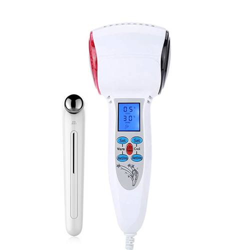 Máy massage nóng lạnh 2 đầu trẻ hóa da bằng ánh sáng sinh học Hàn Quốc Hot và Cold - Tặng kèm máy massage lăn trị thâm quầng mắt, môi Xpreen XPRE118