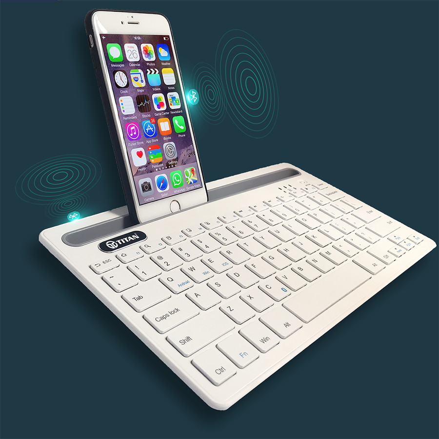 Bàn phím Bluetooth không dây cho Điện thoại và Máy tính bảng TITAN KB02 - Hàng chính hãng