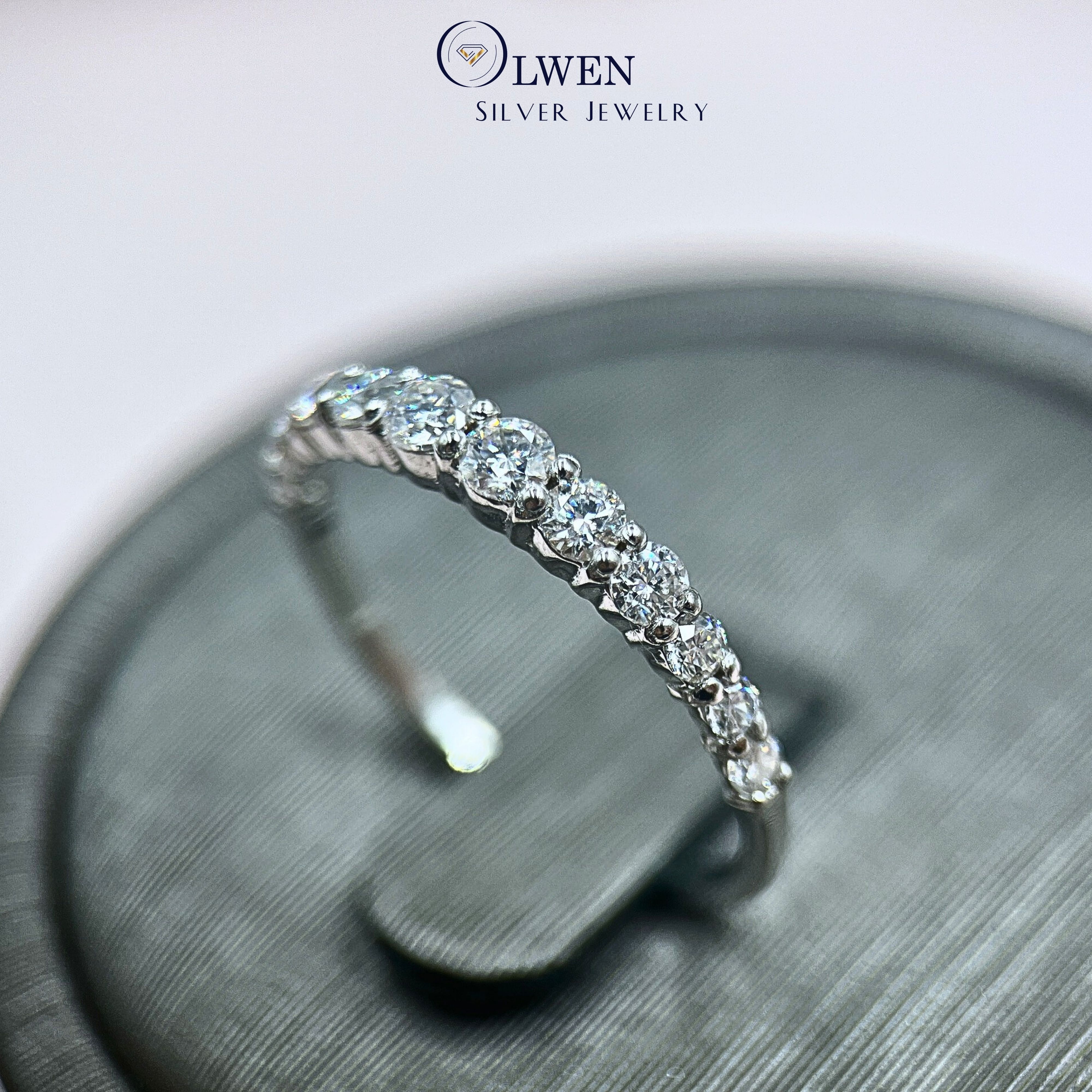 Nhẫn Bạc Nữ 925 Olwen Đính Kim Cương Moissanite