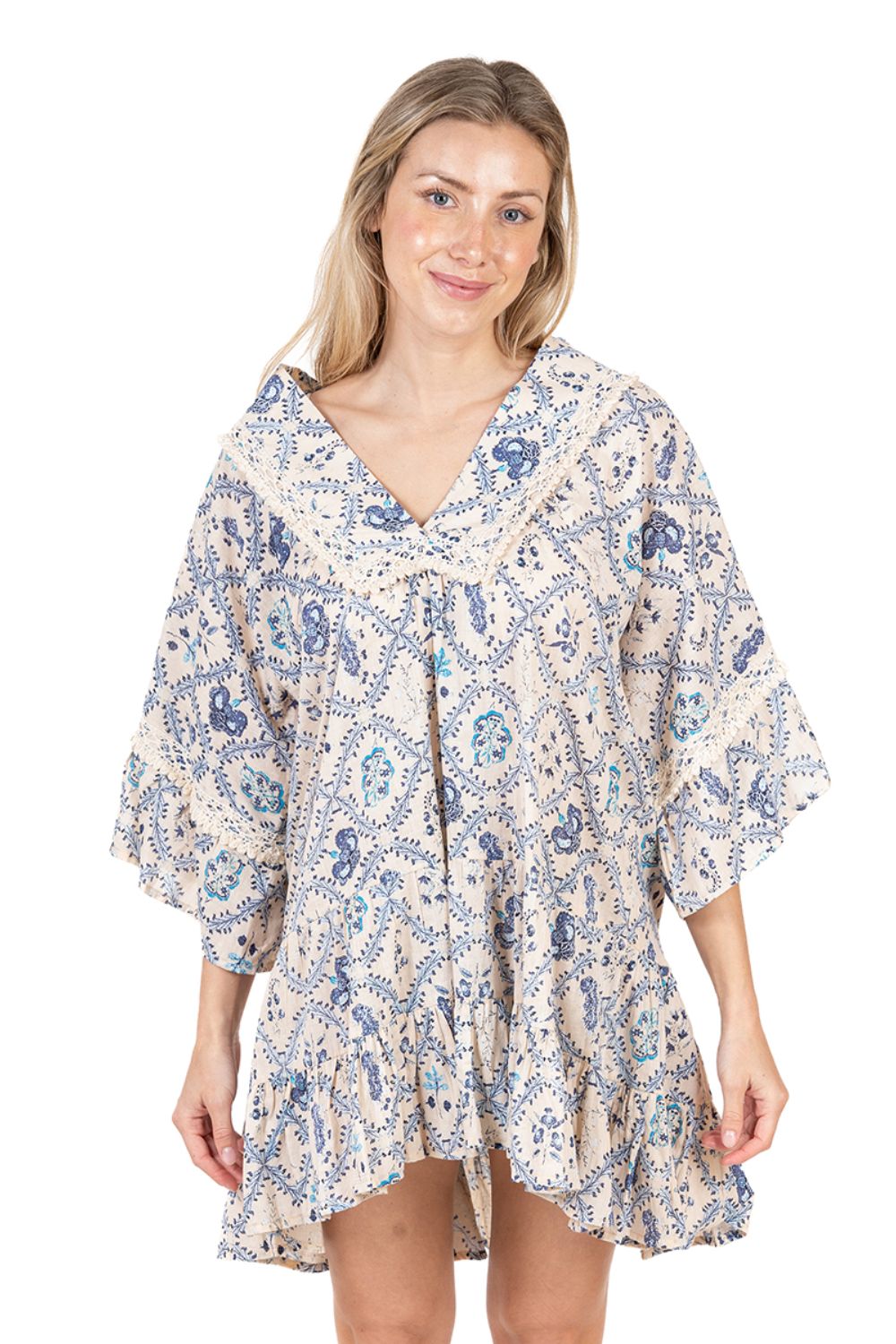 Đầm Boho Phối Ren Cotton Isla Bonita