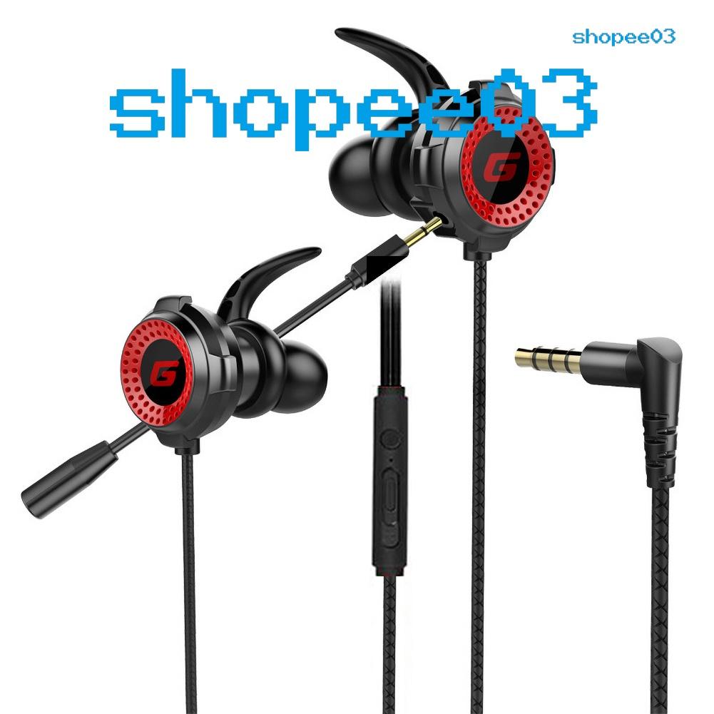 G20 Wired 3.5mm Plug Dynamic Gaming Earphones with Microphone for Phones/PC