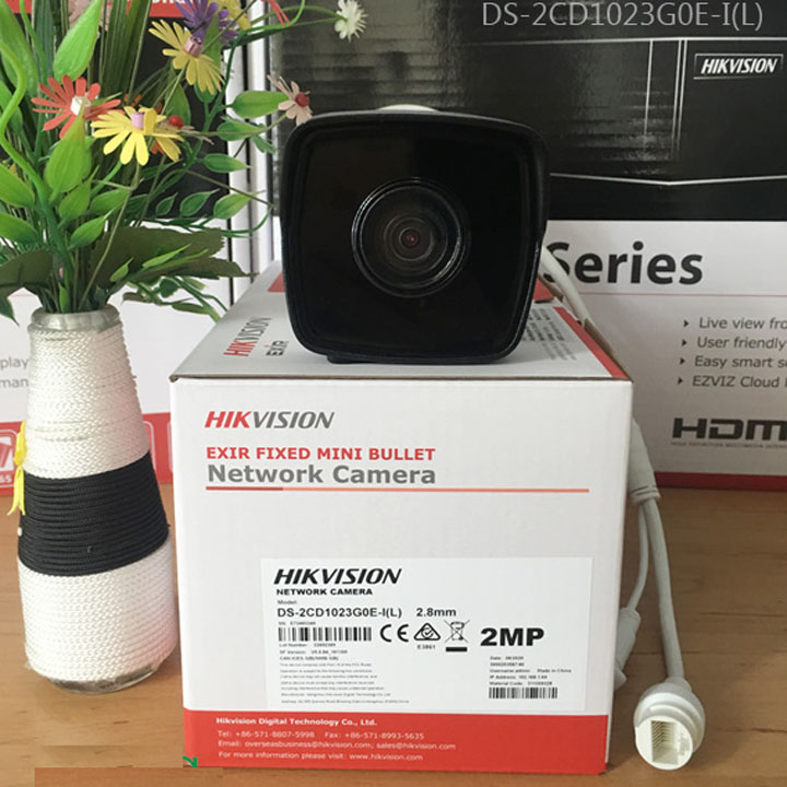 Camera IP POE thân trụ 2MP HIKVISION DS-2CD1023G0E-I hàng chính hãng