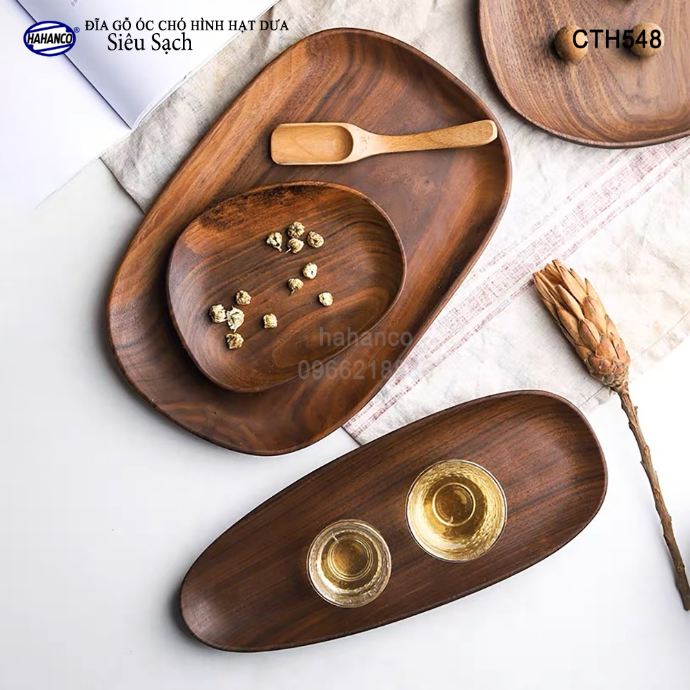 Đĩa Khay Gỗ Óc Chó hàng Xuất Khẩu - đựng đồ ăn/trang trí - đĩa bánh mì/trái cây/ bít tết/ pizza/ phụ kiện chụp ảnh, bày món ăn trong nhà hàng - Sang trọng trên bàn ăn