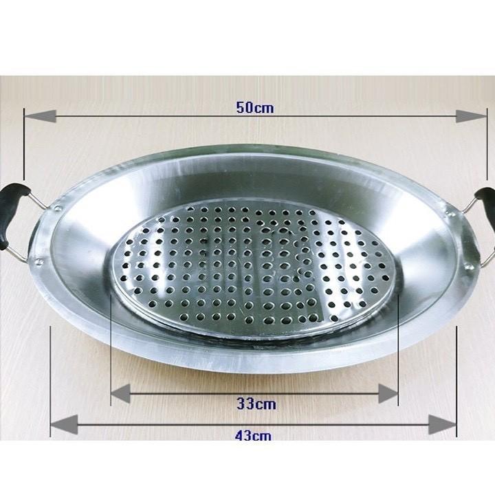 Khay om cá Inox kèm vỉ hấp ( Đồ gia dụng Như Ý )