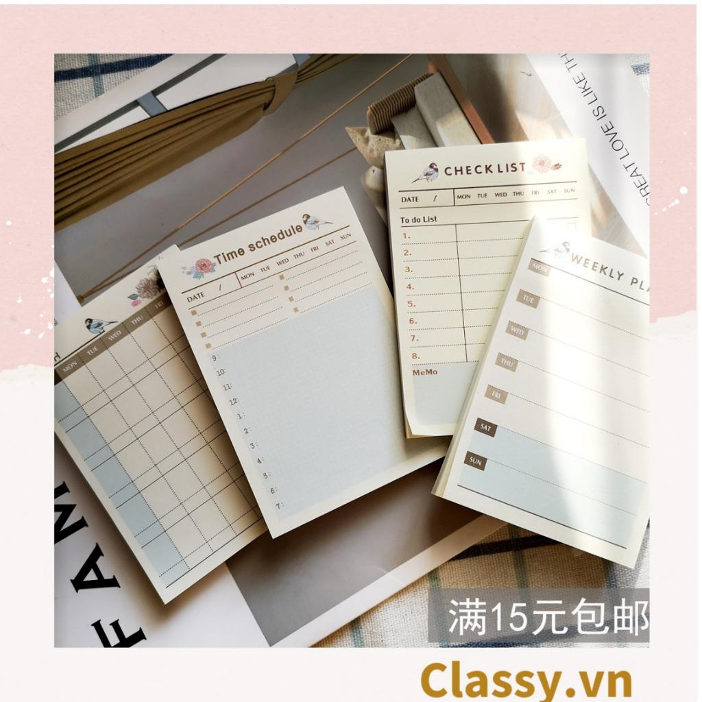 60 miếng Classy Planner và Checklist phiên bản layout tuần, tháng chia khung cho học sinh, nhân viên văn phòng PK1723