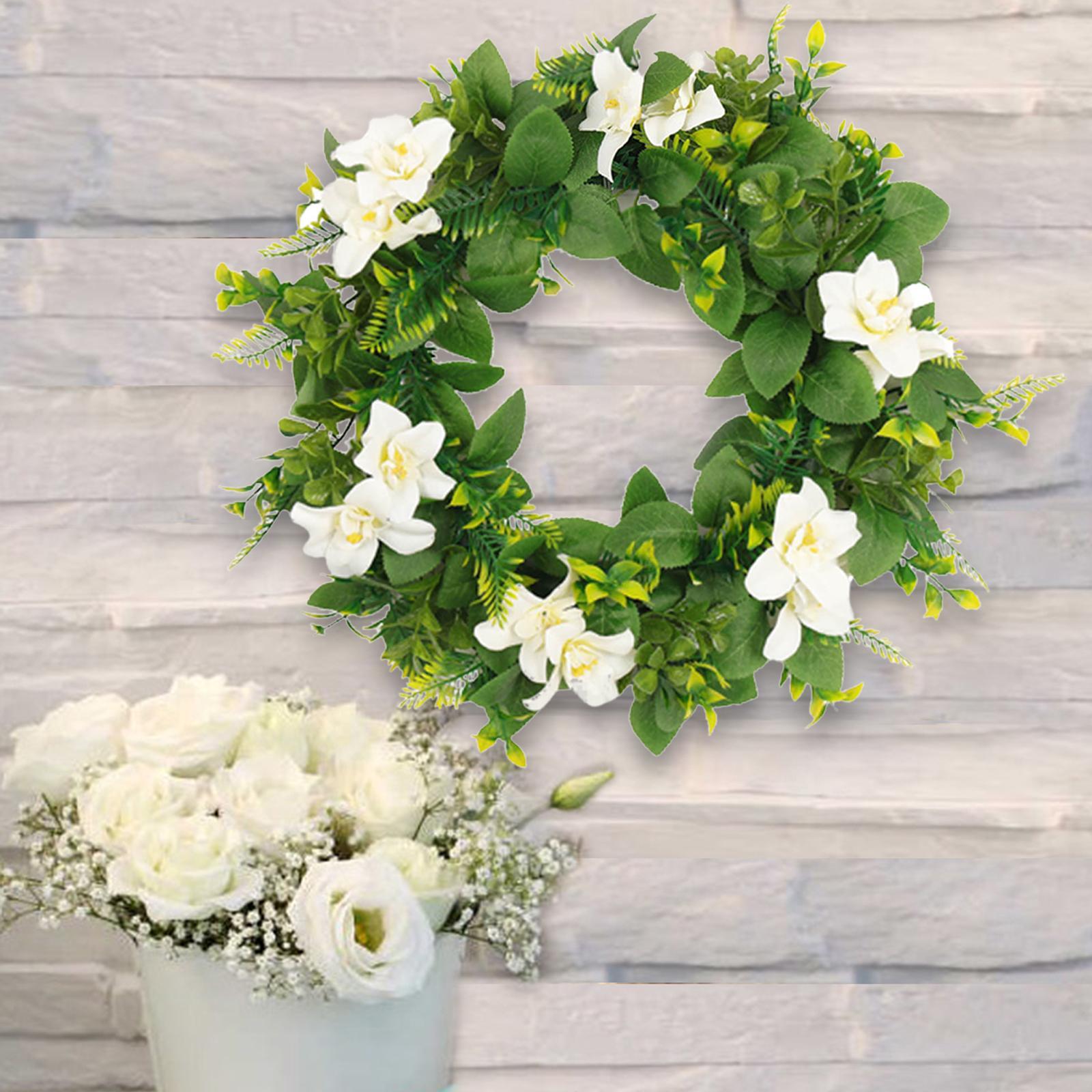 Artificial Flower Wreath for Front Door Floral Wreath for White