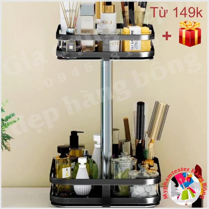 Kệ THÉP đen, kệ đen tròn/vuông xoay 360*cao cấp 2 tầng, 3 tầng