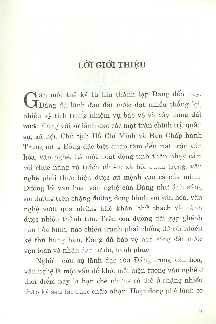 Sự Lãnh Đạo Của Đảng Về Văn Hóa Văn Nghệ (In giới hạn 50 cuốn)